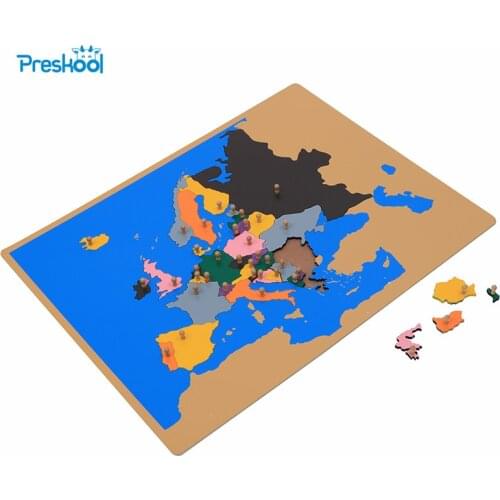 Baby Toy Montessori Puzzle Europe Map Learning & Education Early Childhood Education Kids Toys Brinquedos Juguetes