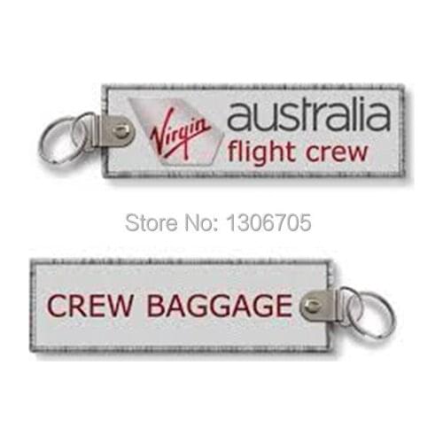 Virgin Australia Flight Crew Crew Baggage Embroidery Key Chain Key Ring Keychain Key Tag