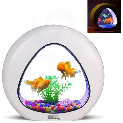 4L 6L 13L Ecology Fish Tank Integration Filter LED Light System Mini Nano Tank Office Desktop Aquarium 110V-240V