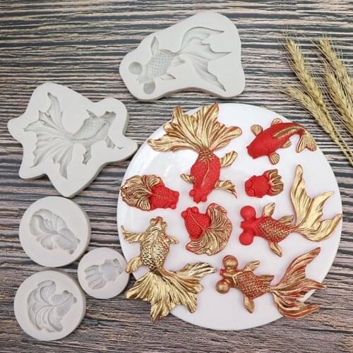 Goldfish Koi Mould Silicone Mold Fondant Cake Decorating Tool Gumpaste Sugarcraft Chocolate Forms Bakeware