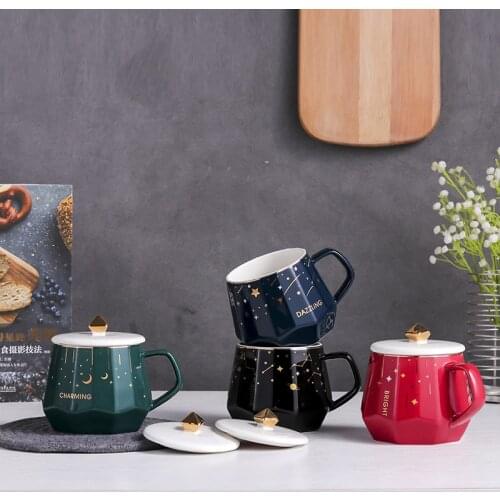 Ceramic Retro Coffee Cup Office Water Cup Filter Tea Cup with Cover Cups and Mugs Wooden Handle Caneca Birthday Gift Box