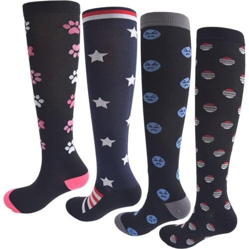 Compression Socks Cute Expression Running Sport Funny Varicose Veins Blood Circulation Pressure Edema Compression Socks