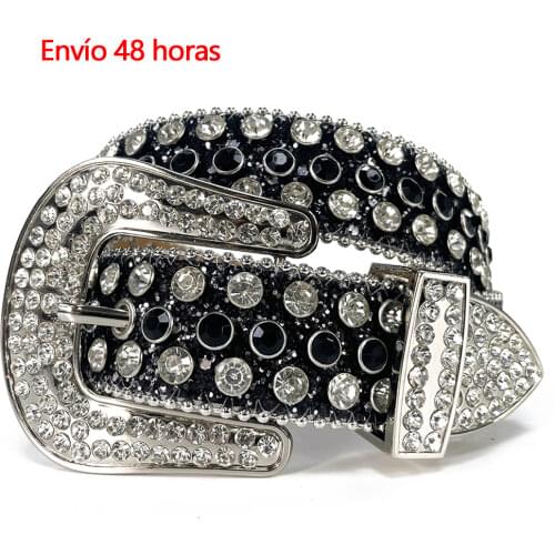 Fashion Adjustable Length Diamond Buckle Western Cowboy Style Rhinestone Belts for Girls Men