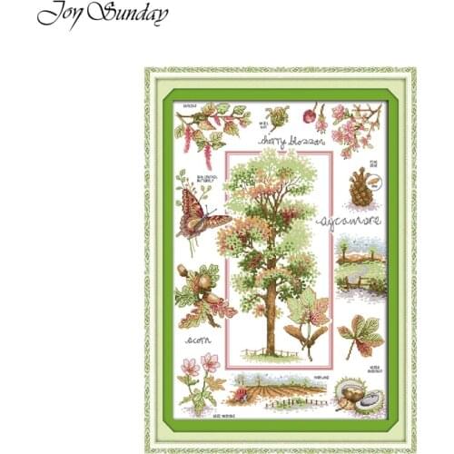 New Chinese Cross Stitch Kits Joy Sunday Scenic Pattern Botanical Garden 11CT 14CT Printed Canvas DMC Embroidery Needlework Sets