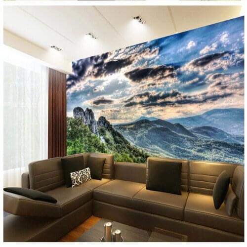 Beibehang Wall Panel 3d Wallpaper Alpine Clouds Open Photography Background Modern Art Mural for Living Room Large Painting