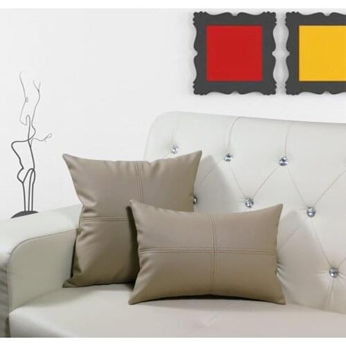 45x45/50x50/60X60cm imitation Pu leather cushion cover solid color waist pu pillow cover decorative lumbar pillowcase