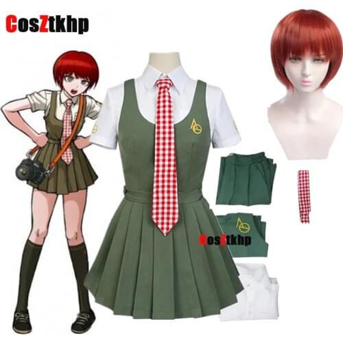 2021 New Anime Danganronpa Koizumi Mahiru Cosplay Costumes Japanese Uniform Sailor Suit Women Dress Girls Clothing wigs dresses