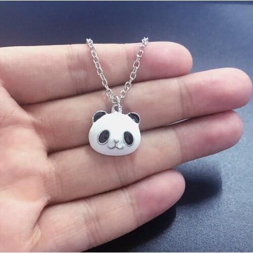 New Fashion Bear Charm Necklaces Cute Cartoon Animal Panda Head Pendant Necklace For Childrens Femme Bijoux Collare Gift