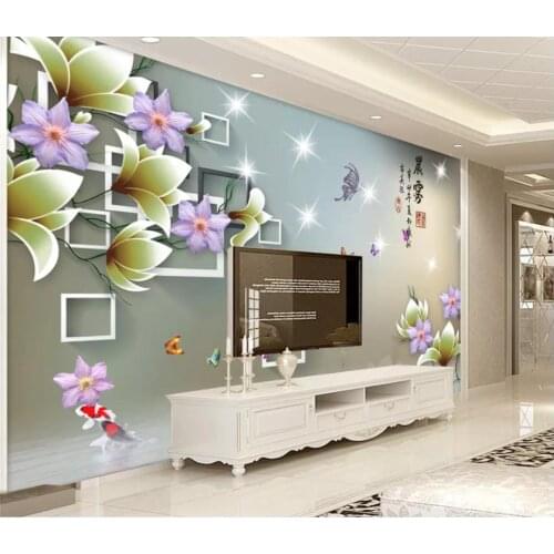 Custom photo wallpaper for walls 3 d murals wallpaper 3d European style flower TV background wall decorative painting mural