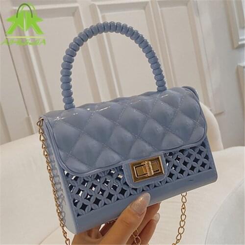 Casual Hollow Out Women Chain Shoulder Messenger Bag 2021 Fashion High-quality Handbag Diamond Lattice Solid Color Crossbody Bag