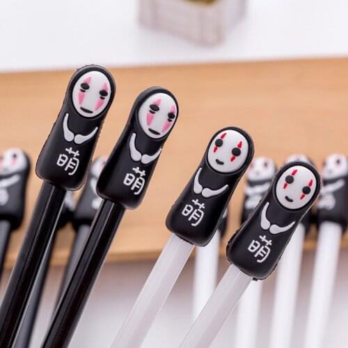 24 pcs Cute creative three-dimensional cute faceless male gel pen 0.5mm black student stationery stationery for school
