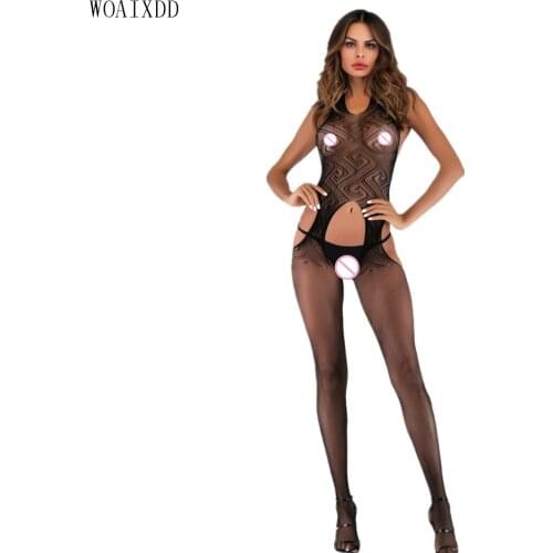 Fishnet Stockings Mesh Transparent Bodysuit Black Pantyhose Full Sexy Bodystocking Plus Size Lingerie Body Teddy costumes