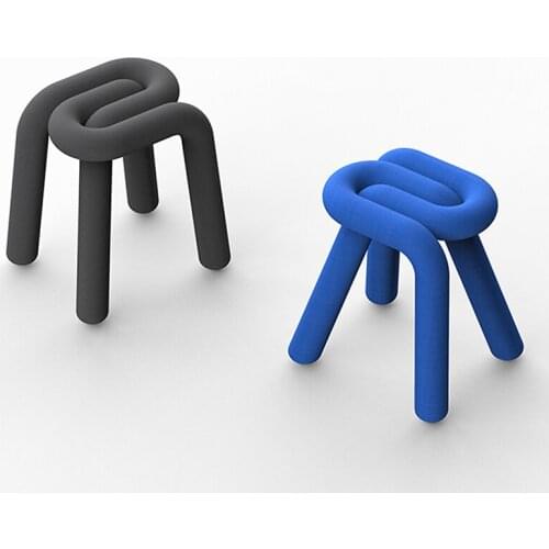 Nordic shaped chair designer elbow dining chair paper clip shoe stool single color makeup stool