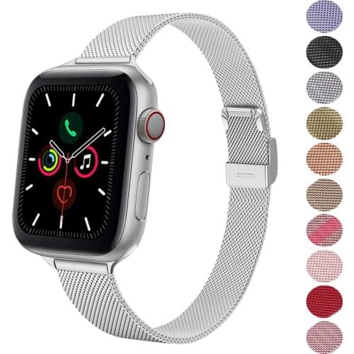 Slim Bracelet for Apple Watch 6 SE 5 4 Band 40mm 44mm Metal Strap for iwatch Series 3 2 1 Accessories 42mm 38mm Wriststrap