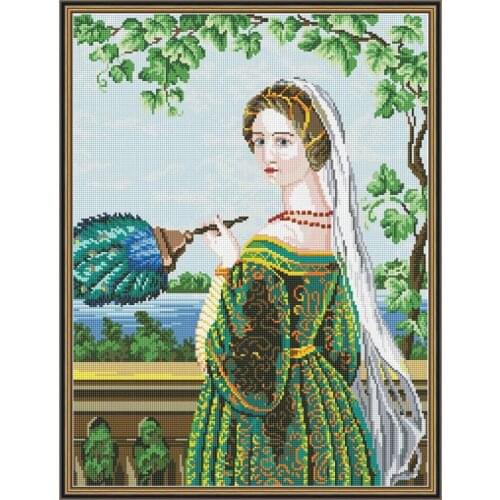 Everlasting Love Green Skirt Woman Chinese 5d Diamond Painting Full Square Christmas Decorations For Home Wedding Decoration