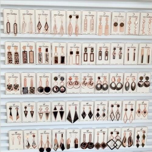 Titanium steel earrings ladies Korea fashion rose gold retro stainless steel earrings European earrings 2021 new wave