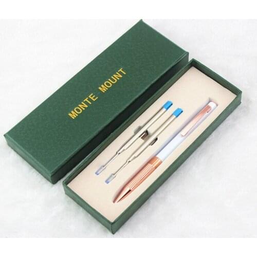 1 PC High Quality Full Metal Luxury Plating Ballpoint Pen Business Writing Signing Calligraphy Ball Pens Office Supplies 03733