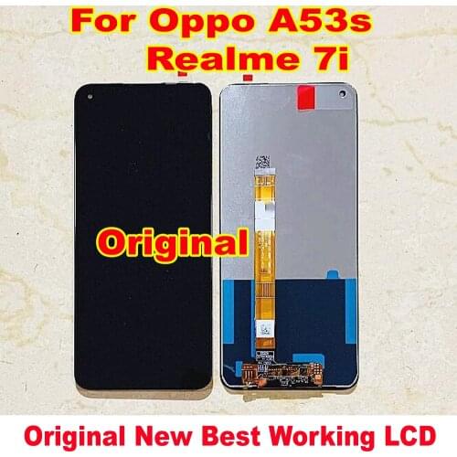 100% Original Working For OPPO A53S 2020 LCD Display Touch Screen Digitizer Assembly Glass Sensor Phone Pantalla For Realme 7i
