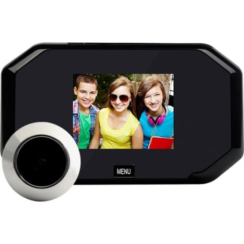 1080P Peephole Door Camera Color Screen with Door Bell LED Lights Electronic Doorbell Viewer Security with One-click Viewing