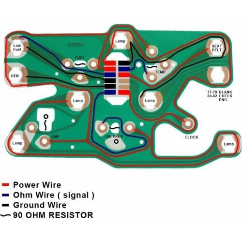 1977-1982 (C3) For Corvette Center Instrument Cluster Printed Circuit Board
