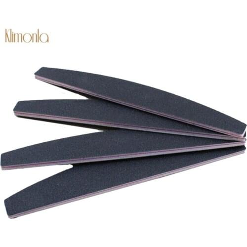20pcs/lot Black Nail File Sanding 100/180 Grits Half Moon Nail Buffer Blocks Sandpaper Polishing for Manicure Care Tools