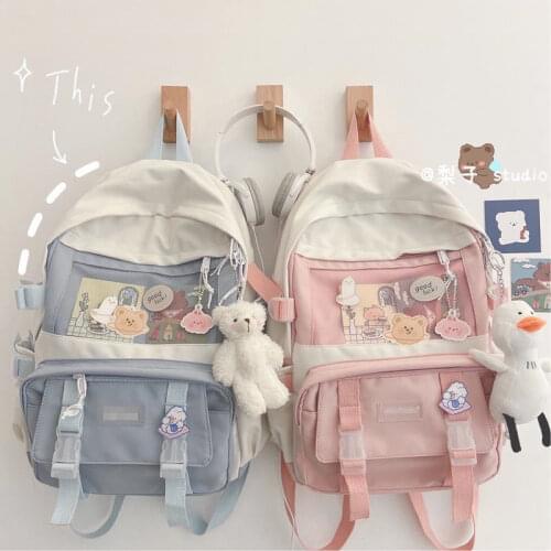 2021 Preppy Purple Backpack Women Waterproof Candy Colors Backpacks Fancy High School Bags for Teenage Girl Cute Travel Rucksack