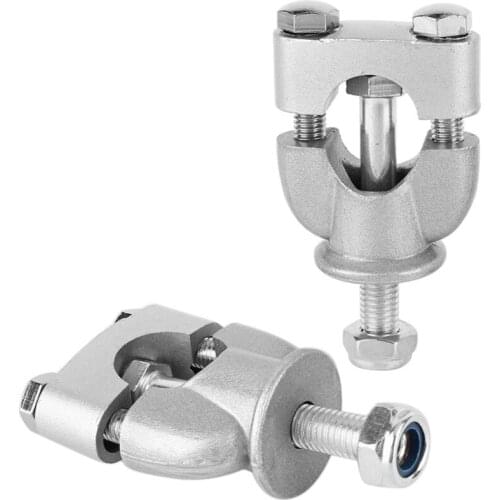 2x 7/8'' 22mm Motorcycle Handle Bar Mounting Handlebar RisersClamp Silver Mount Mounting Riser Clamp Motorbike Motorcycle New