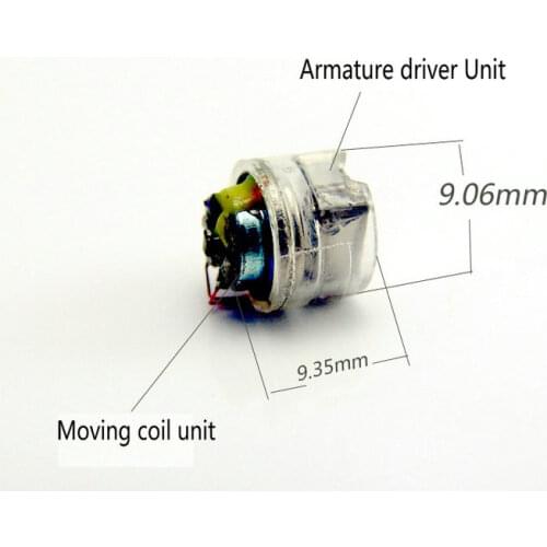 3Pairs=6pcs 16ohm 1DD + 1BA Dynamic Speaker Hybrid Drive Unit For DIY Headset Earphone Speaker Units Accessories
