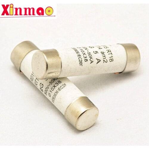 5Pcs 10*38 Fast blow Ceramic Fuse 10x38mm Fuse 500V 1A 2A 3A 4A 5A 6A 8A 10A 16A 20A 25A 32A RO15 RT18 RT14 Ceramics New Hot sel