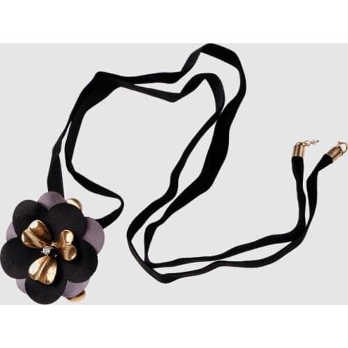 Amorita boutique fashion black flower choker necklace