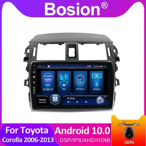 Bosion Android 10.0 Car Radio Multimedia Player Navigation GPS For Toyota Corolla E140/150 2006 2007-2013 PX6 4G+64G IPS Screen
