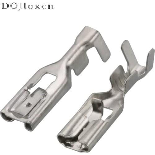 20/50/100/200/Pcs 4.8mm Series Automobile Wiring Copper Terminal Self Locking Plug Spring Female Connector DJ622C-D4.8A