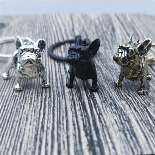 New French Bulldog Key Chains Fashion Pet Dog Jewellery Trendy French Bulldog Car Keychain Bag Keyring For Women Men