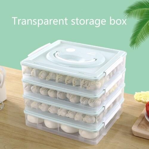 Household refrigerator multi-layer plastic Food case dumplings buns frozen storage box mx6211459