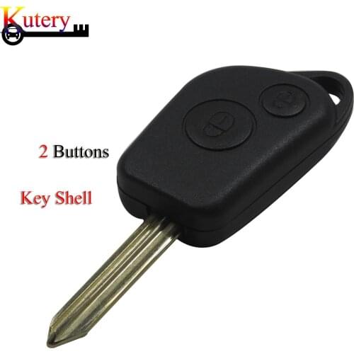 Kutery 10pcs/Lot Remote Car Key Shell For Citroen C2 C3 C4 For Peugeot 106 205 206 306 307 405 406 2Buttons Key Case Fob