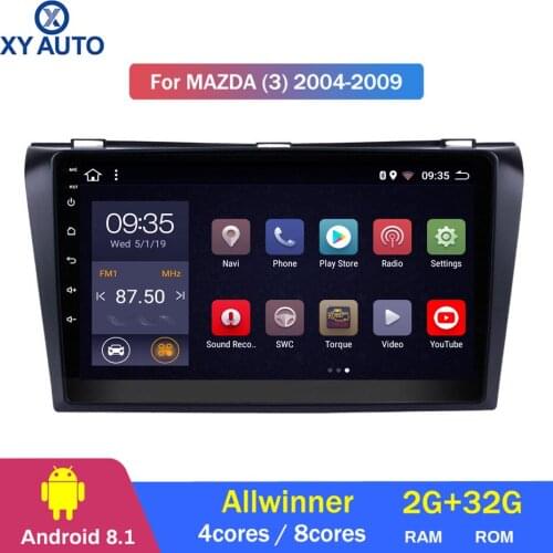 Hot sale 9 inch 2.5D IPS HD multi-touch screen Android8.1 2G RAM 32G ROM NAVI For mazda 3 2004-2009 with Bluetooth USB WIFI SWC