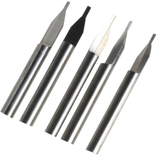 HUHAO 5pcs 1/8 x 1.0 x 4mm engraving tool carbide half straight CNC router cutting bit