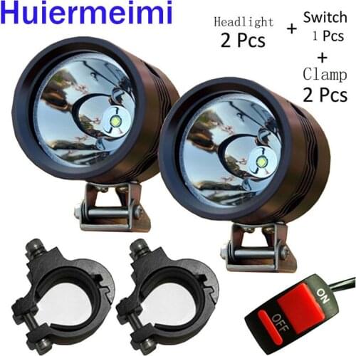 Huiermeimi 2pcs 12V U2 Motorcycle Headlight led Driving car fog light SUV Spotlight Motorbike head lights moto spot lamp DRL