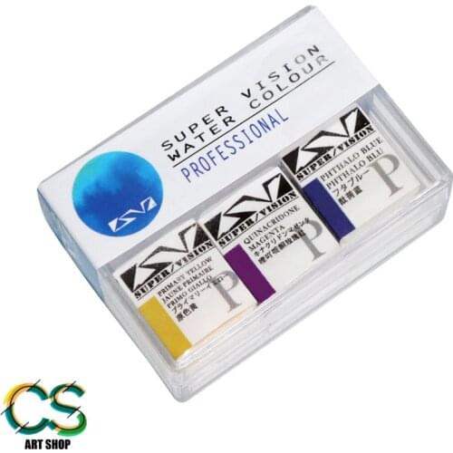 Super Vision three primary color solid watercolor paint set student-level/professional-level painting/hand account acuarelas pai