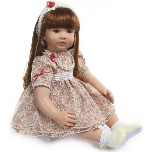 Princess Reborn toddler babies doll 24"60cm vinyl silicone reborn baby girl doll toys gift for children bebes reborn menina bone