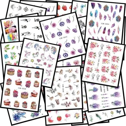 2020 Hot Cake/Ice Cream Nail Sticker Mixed Colorful Designs Women Makeup Water Tattoos Nail Art Decal