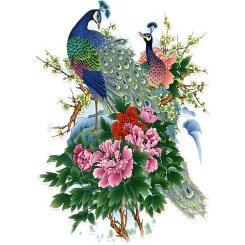 Hot Funny Peacock Cartoon Graffiti Car Stickers Styling Sunscreen Decal Car Decorative KK18*13cm Vinyl