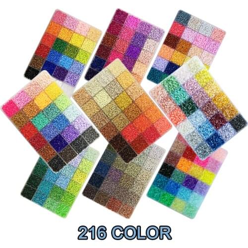 Yantjouet 2.6mm Mini Beads 216 colourS 9Plate Kit Hama Beads Iron Beads DIY Toy For Kids High Quality Box