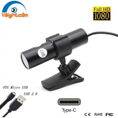 Android OTG Mini Bullet USB Camera 1080P HD Type C USB CCTV Camera For Live Broadcast Industrial Equipment Helmet Police