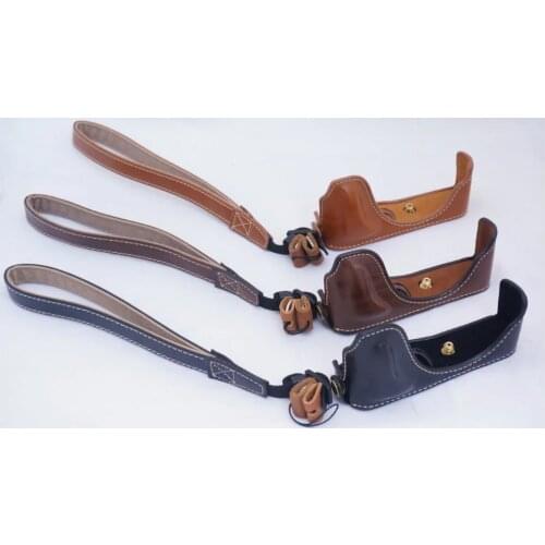 Portable Cover Fashion PU Camera Bag Half Body Camera Case for Panasonic GF7 GF8