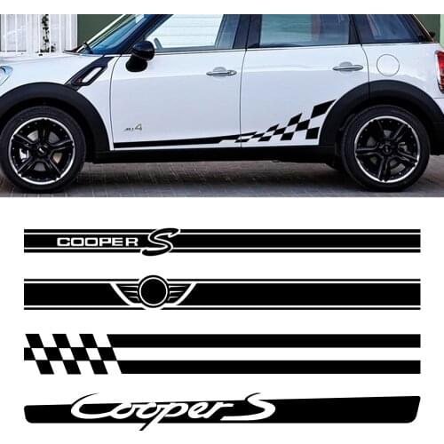 Car Side Door Sticker Body Waist Skirt Decals Trim For Mini Cooper S JCW R53 R55 R56 R57 R58 R59 R60 F54 F55 F56 F60 Accessories