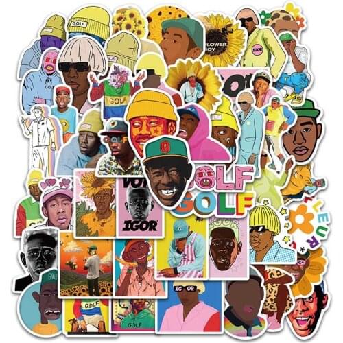 50Pcs Pop Singer Tyler The Creator Sticker For Suitcase Guitar Laptop Motorcycle Car Skateboard Computer Game Machine Toy DIY