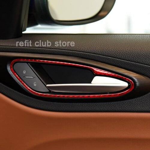 Door Handle Bowl Frame Strip Decoration Cover Car Stickers For Alfa Romeo GIulia 2017 2018 2019 Interior Modified Accessories