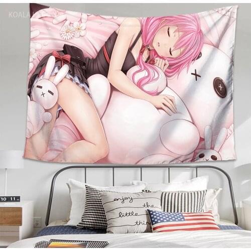 Wall Covering Sexy Girl Wall Tapestry Kawaii Room Decor Home Decoration Anime Printing Bedspread Beautiful Lady Carpet 150*200