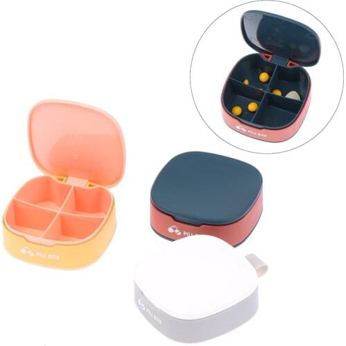1PCS Pill Case Four grid Compartment Travel Pill Box Organizer Medicine Tablet Dispenser Organizer Pill Box Splitters Organizer